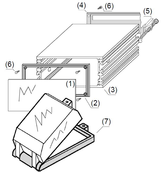 Assembly diagram of electronic card holder container