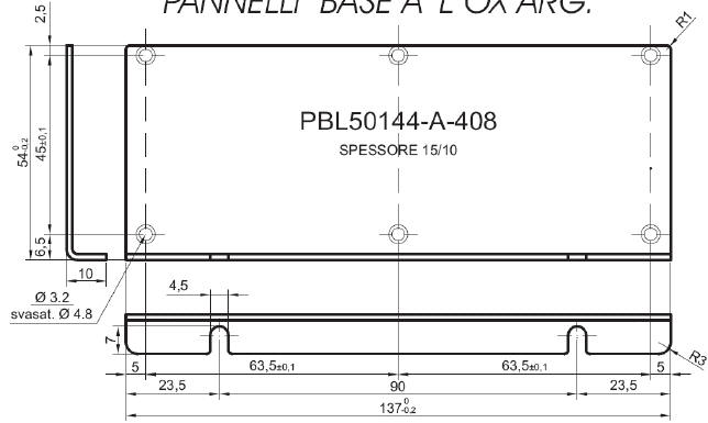 Panneau en L standard en aluminium pour art.50144
