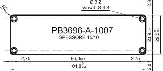 Panneau aluminium standard pour art.3696